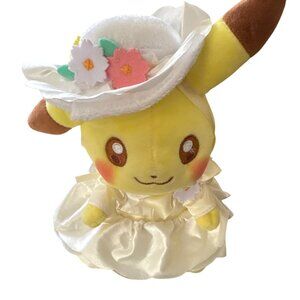 Pikachu Plush Toy Wearing White Dress & Hat